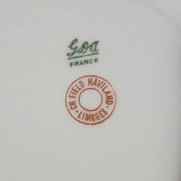 Goa France Che Field Haviland Limoges Cup with Saucer Rose Garland Green Gold - Picture 5 of 14